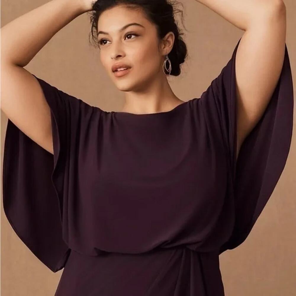 BHLDN x Anthropologie Lena Dress Plum Bridesmaid - Size 16 - New